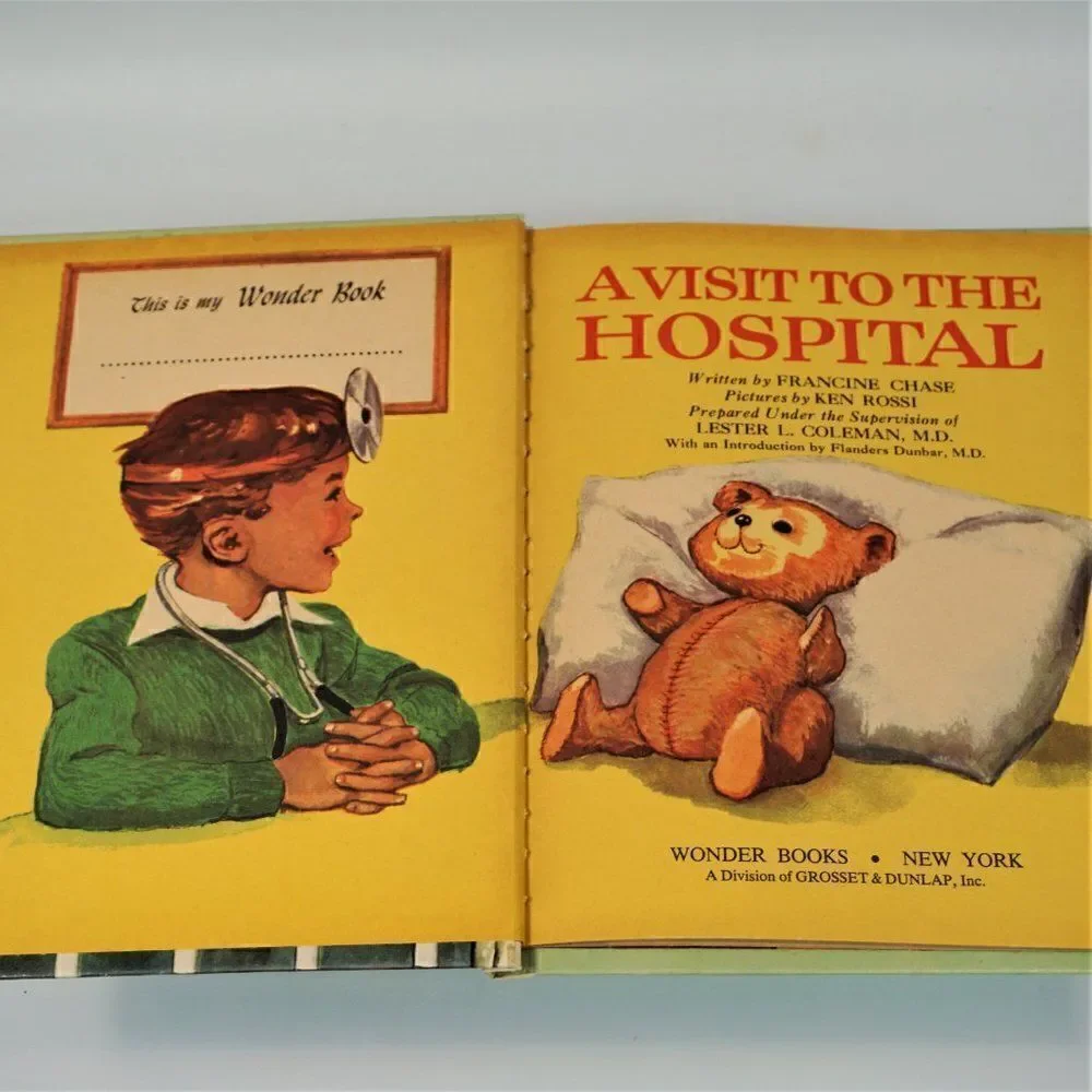 A Visit to the HOSPITAL by Francine Chase Vintage 1958 Wonder Books Hardcover
